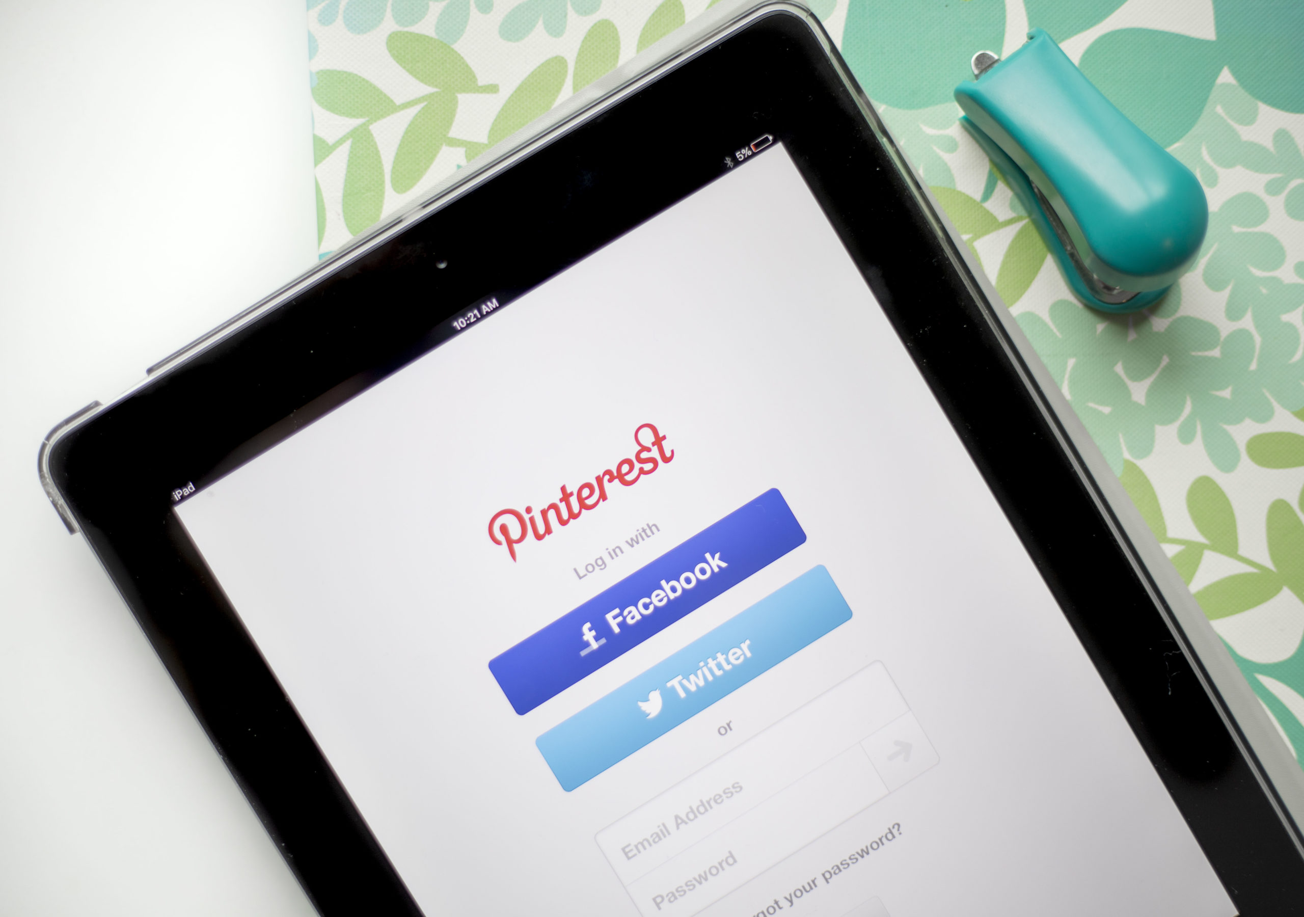 Pinterest for Business | Pinterest App Login Page on iPad